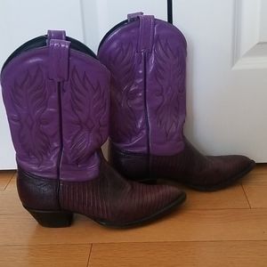 Tony Lama Womens 9 1/2 Lizard Belly Cowboy Boots